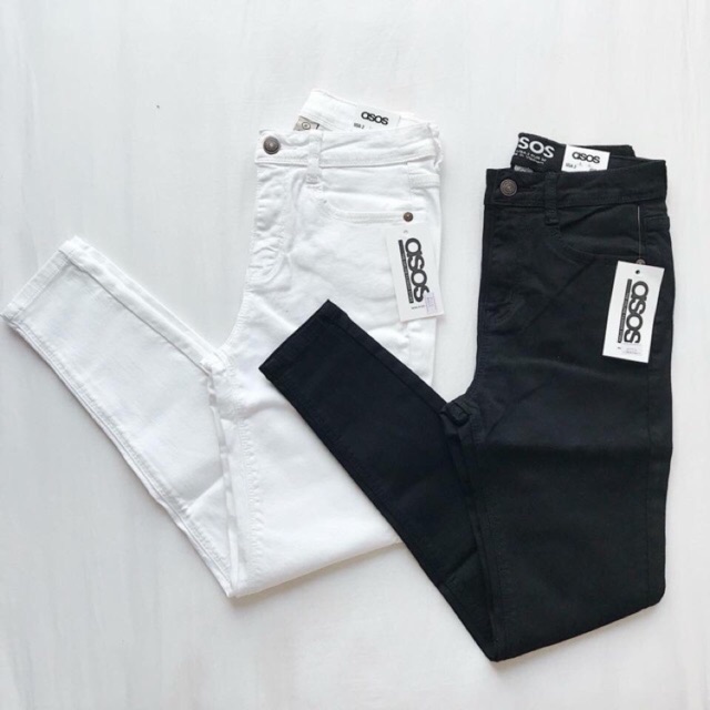 Quần Skinny 9 Tấc Trơn Trắng/Đen