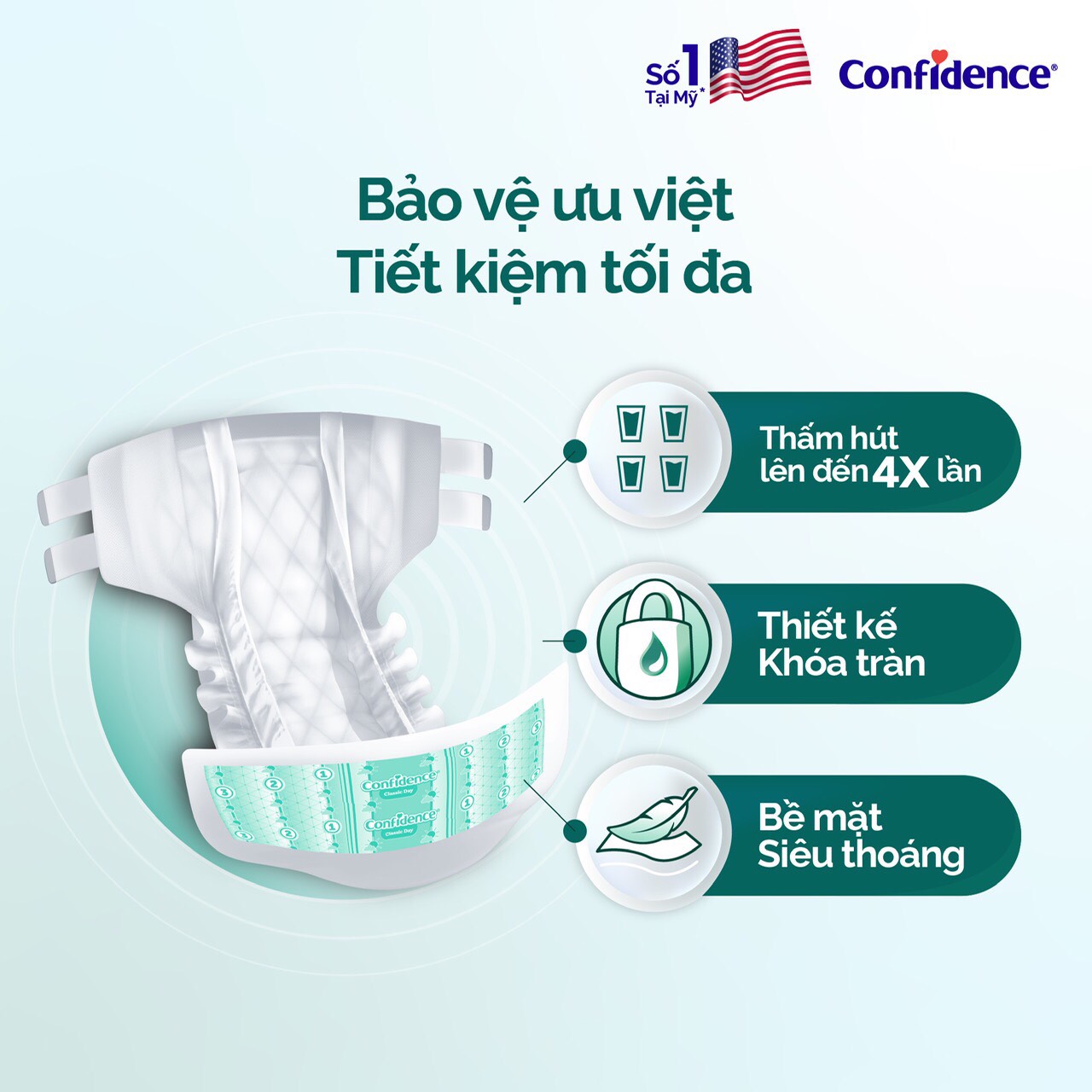 Tã dán Người Lớn Confidence Classic Day size M/L 15 miếng [HÃNG TÃ HUGGIES]