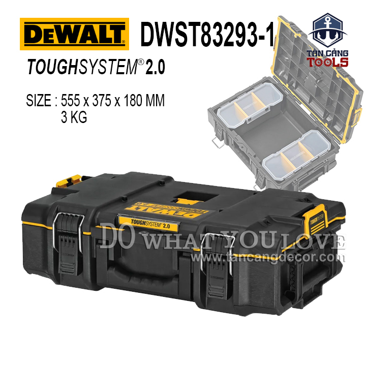 Thùng đựng đồ nghề dewalt dwst83293-1 toughsystem 2.0 chuẩn ip65