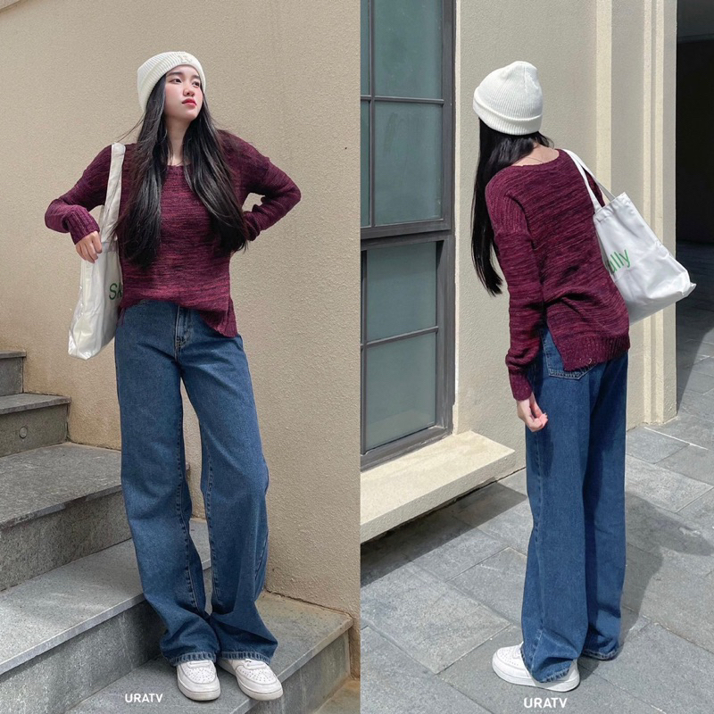[ẢNH THẬT-CÓ SẴN] Suông jean trơn dài basic uratv