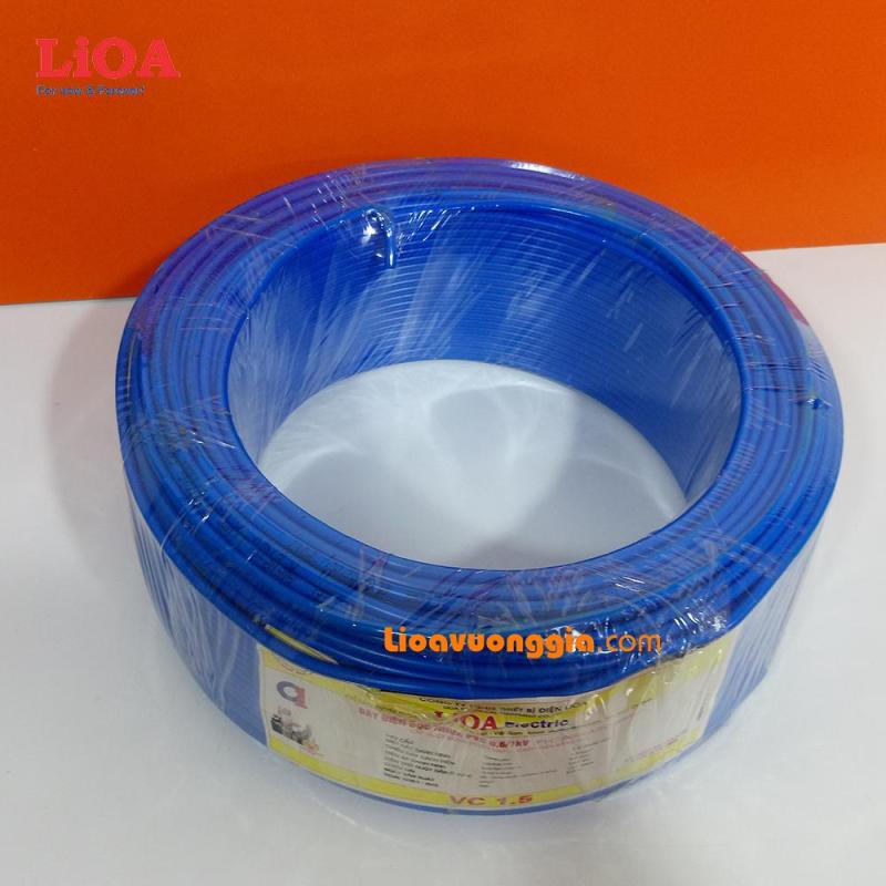 Dây điện đơn dân dụng LiOA ruột đồng cứng bện 7 sợi bọc nhựa PVC. Cỡ ruột 1.5mm2 - Cuộn 100m VC-1.5R2XD