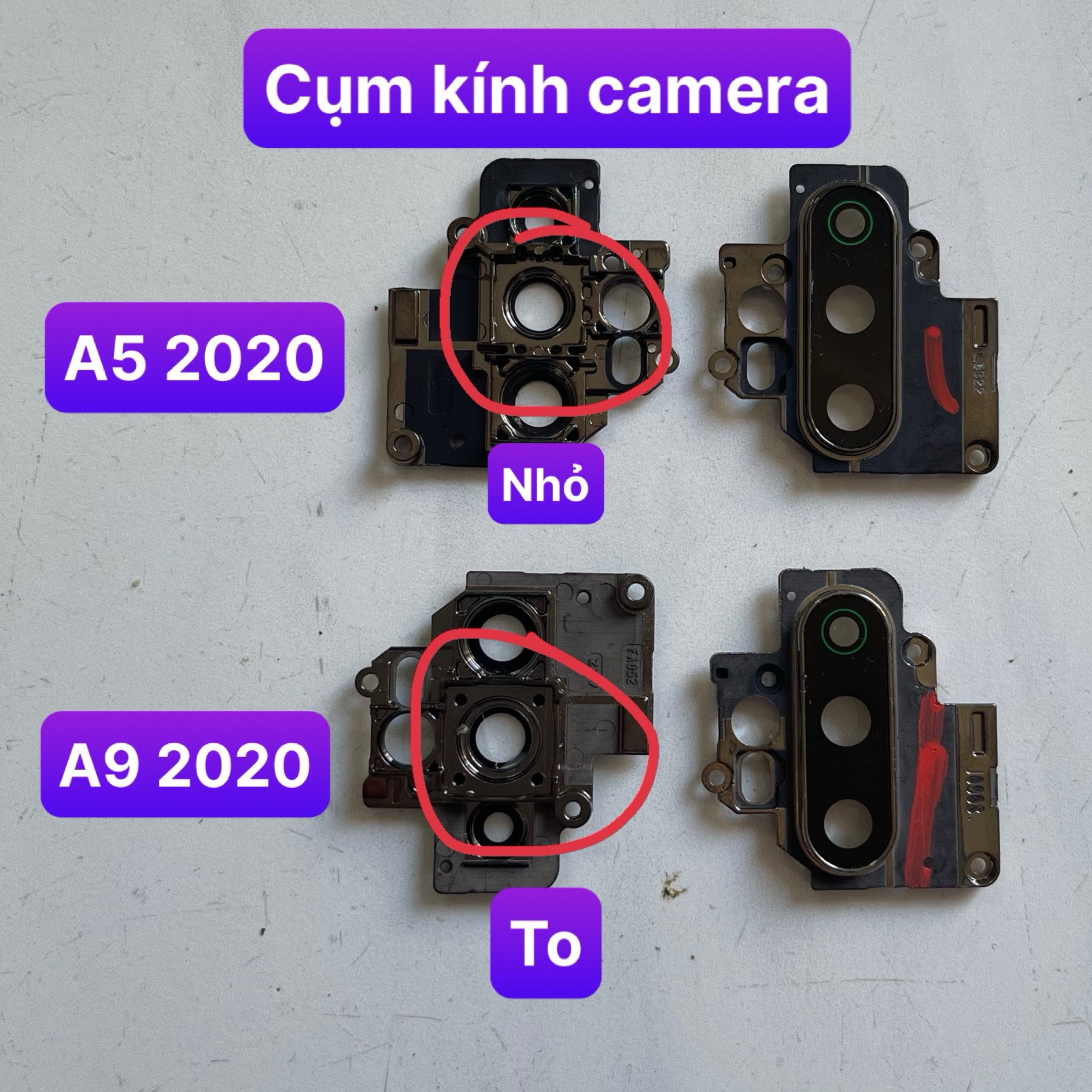 kính camera oppo A5 2020 / A9 2020 dùng chung