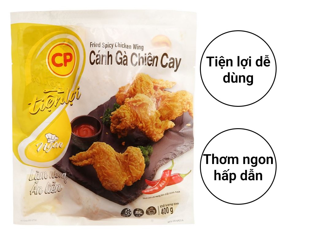 Cánh Gà CP Chiên Giòn Vị Cay 400Gr