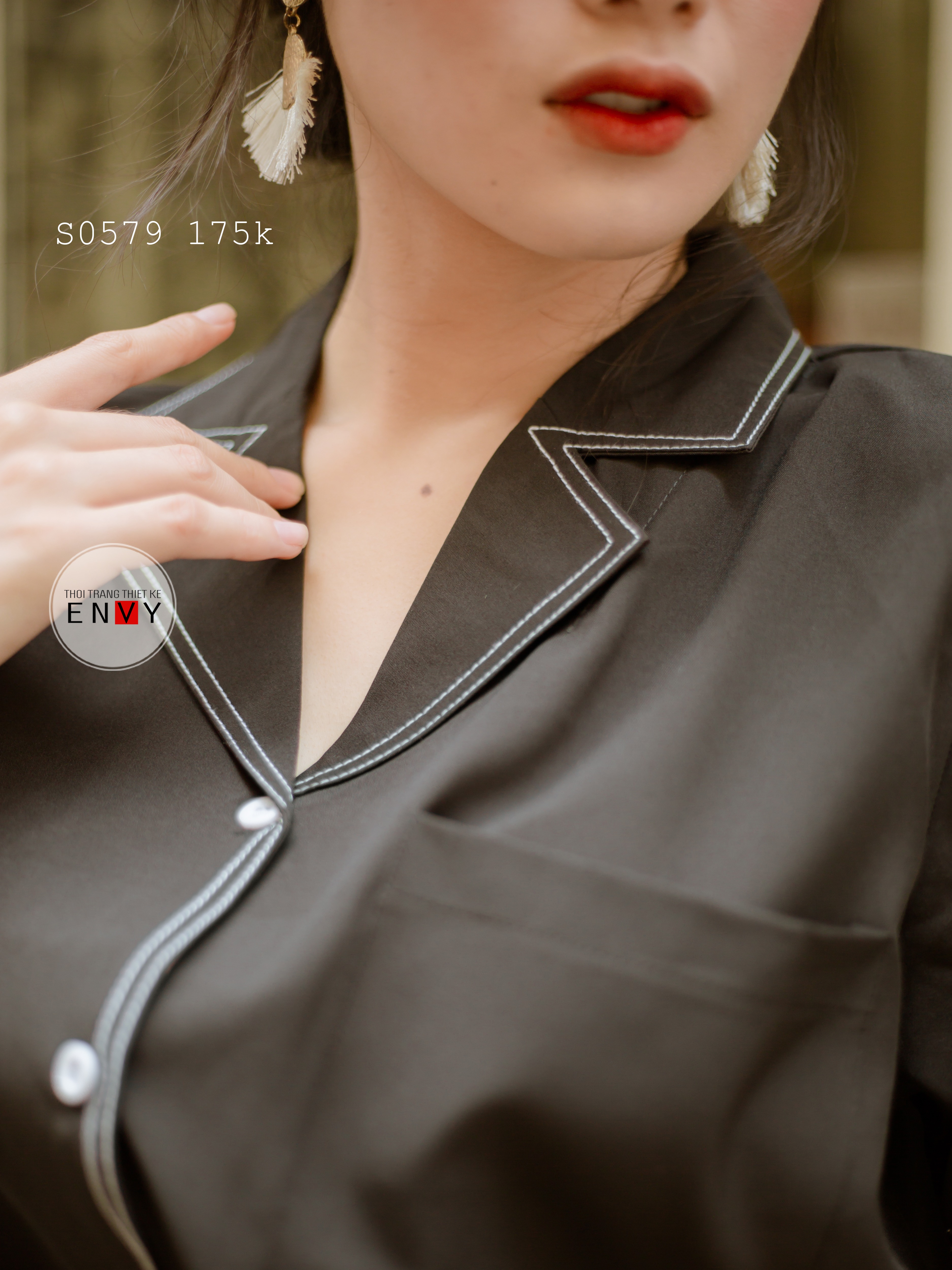 Áo sơ mi nữ viền Casso ENVY S0579