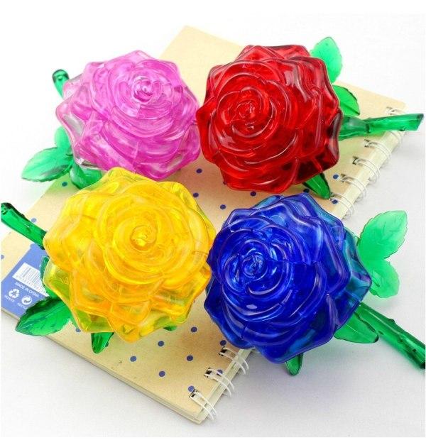 Crystal Puzzle - xếp hình Hoa Hồng3D