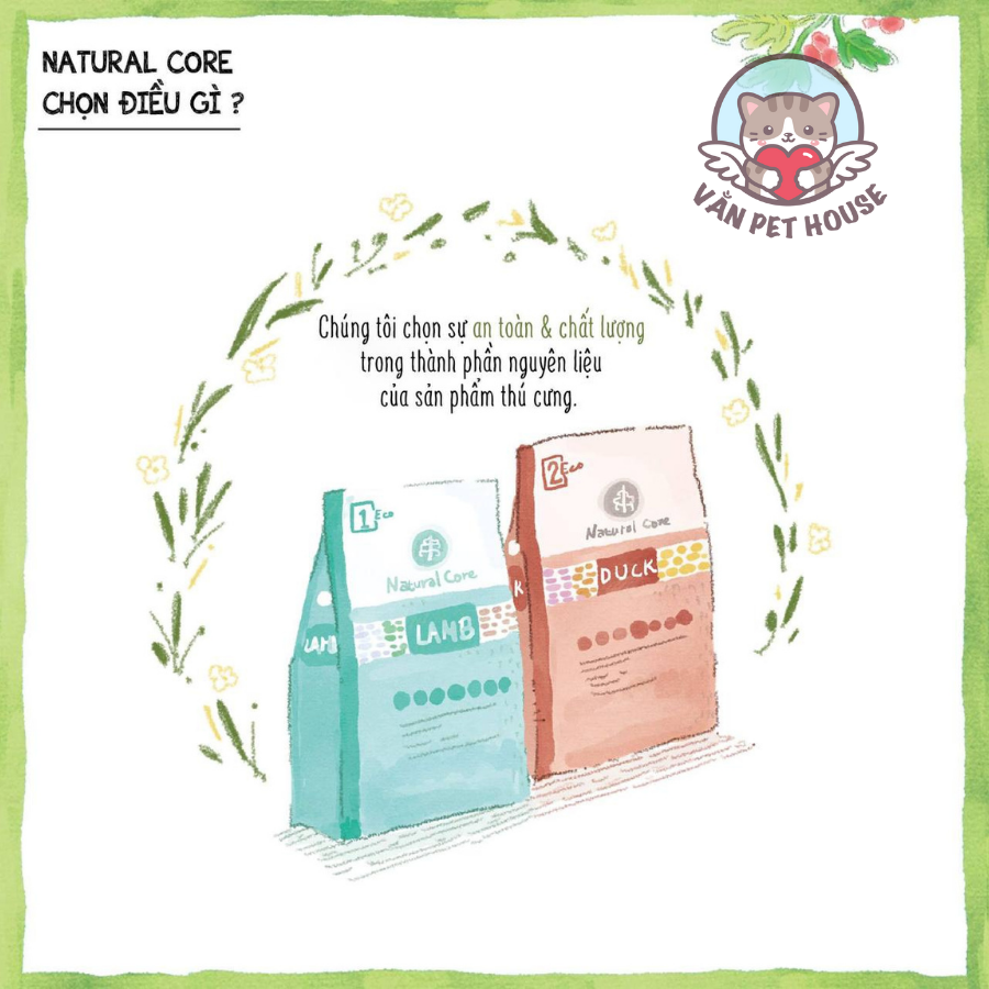Hạt Hữu Cơ Cho Chó Natural Core Cao Cấp Vị Cừu Lamb 1KG