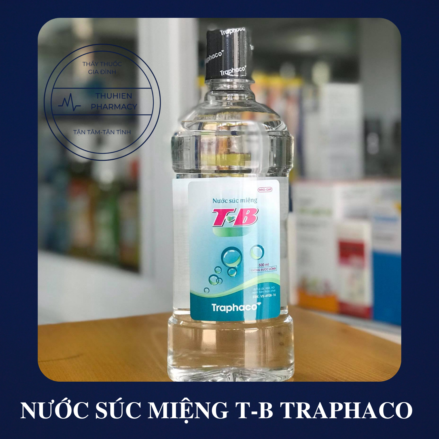 Nước súc miệng T-B traphaco trắng chai 500ml