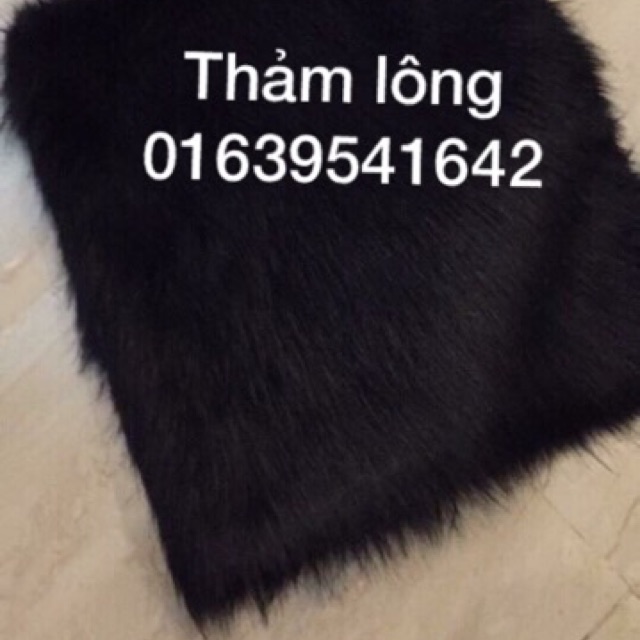 Thảm lông dài màu đen - 1m x 1m6