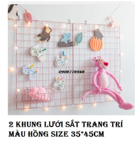 LƯỚI SẮT TRANG TRÍ MÀU HỒNG 2 TẤM