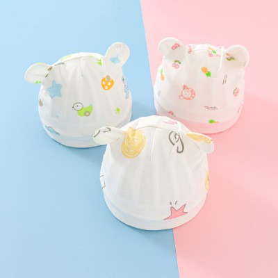Mũ Sơ Sinh Cotton Loại Mỏng Cho Bé (có tai)