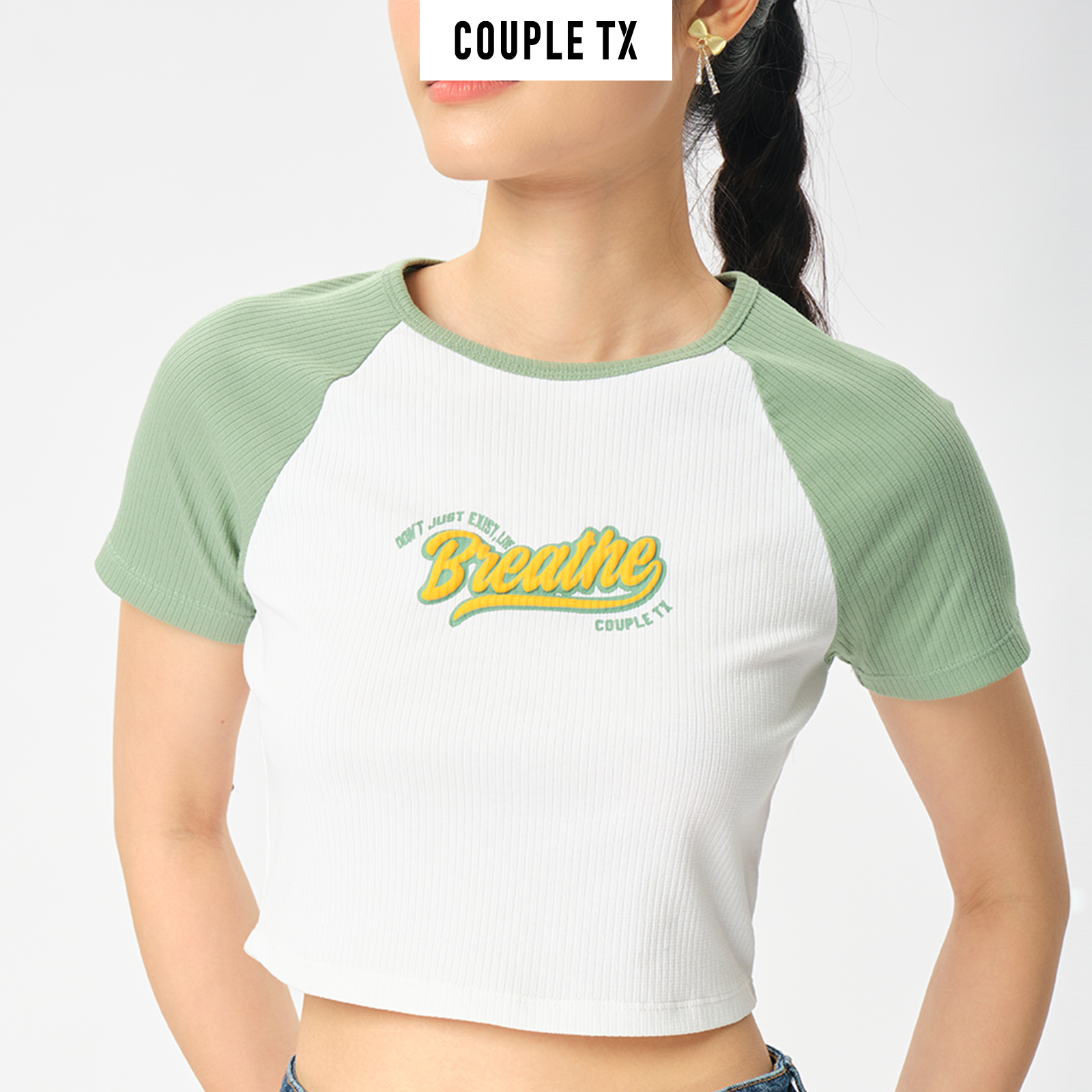 Áo Kiểu Nữ COUPLE TX - Raglan Phối Màu WTS 2330