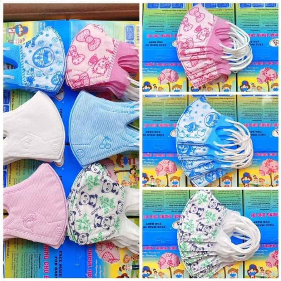 (sunashop)_Khẩu Trang Trẻ Em Famapro 5D Dây Thun