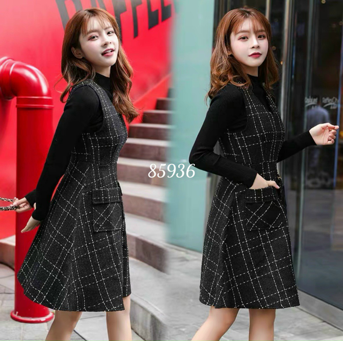 [HCM]Set váy+ áo nữ sinh siêu đẹp - HM