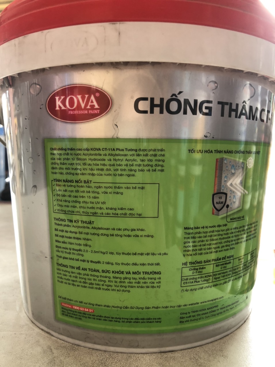 CHỐNG THẤM KOVA CT-11A TƯỜNG 22KG