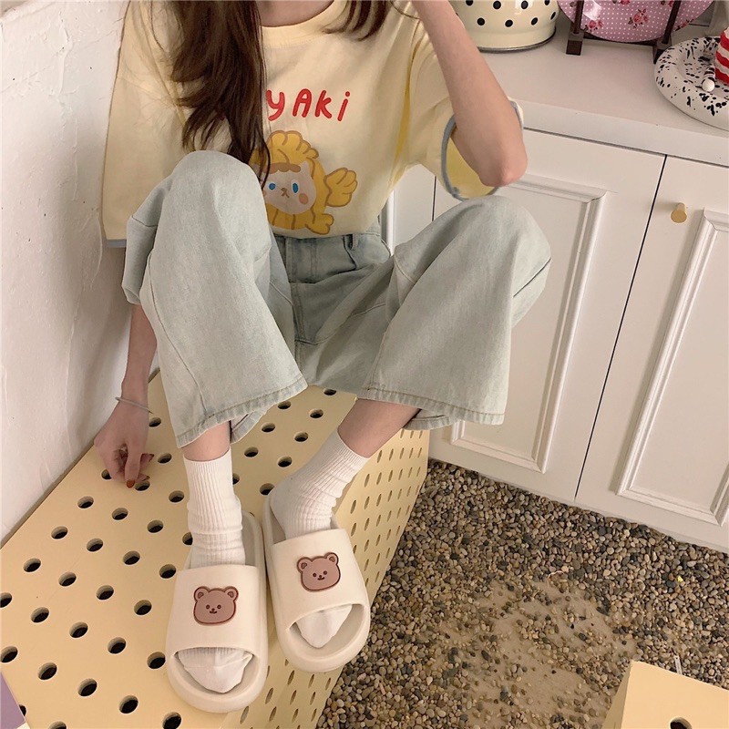 Dép đế bánh mì hình gấu sieu cute