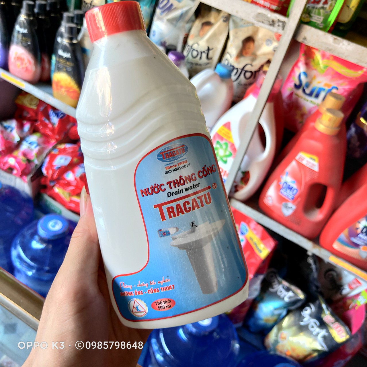 Chai nước thông cống bồn cầu Micro Tracatu 500ml