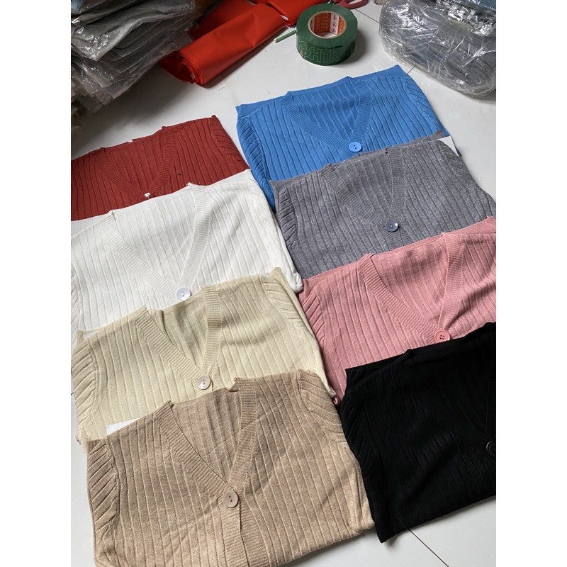MS098 Áo len cardigan cổ tim cài cúc (hàng nhà máy Quảng Châu)