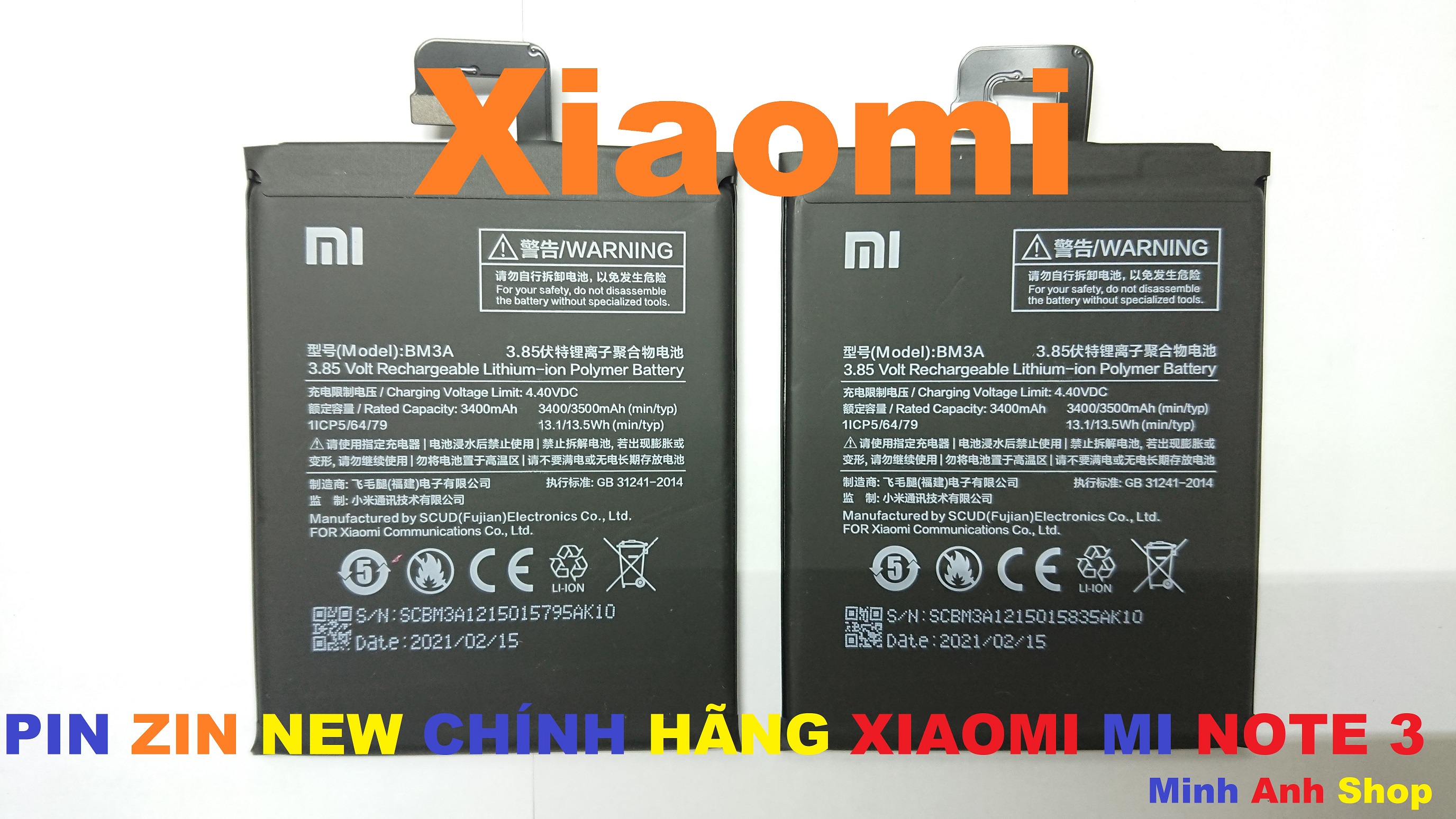 PIN ZIN NEW CHÍNH HÃNG XIAOMI MI NOTE 3-BM3A