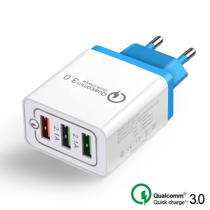Củ Sạc Nhanh 3 Cổng Quickcharge 3.0 Minh House