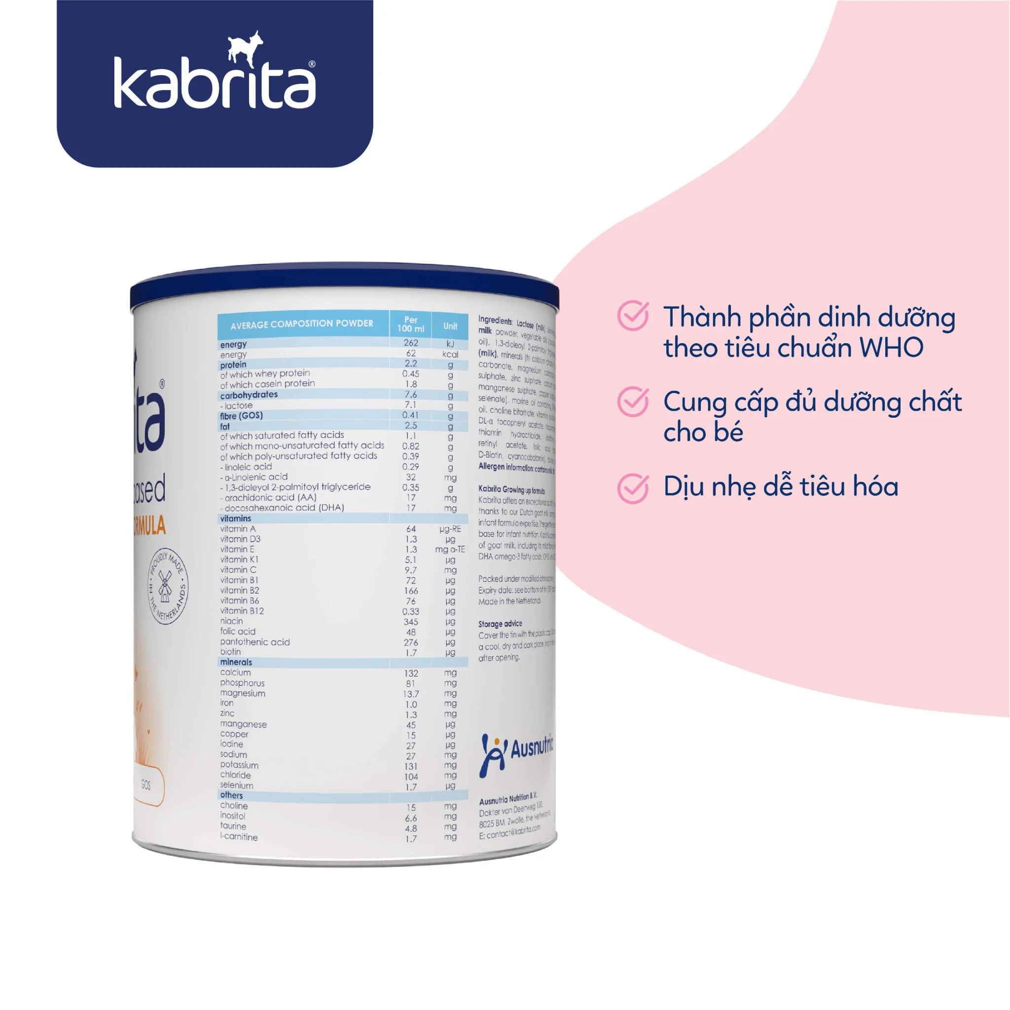 [Date 2.2025]  Sữa dê Kabrita số 3 (trên 24 tháng) - Lon 800g