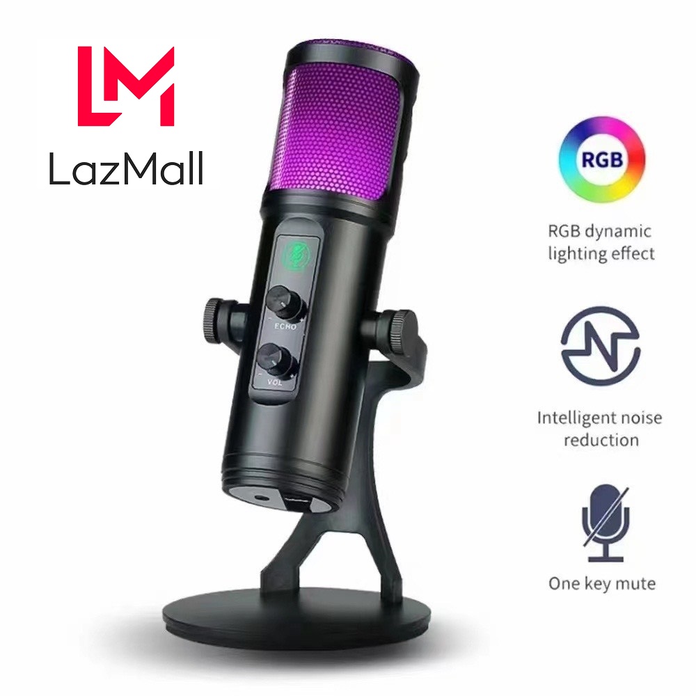 Lazada hàng chất giá tốt micro thu âm, micro, micro đa năng, micro livestream, micro micro thu âm livestream kèm đèn rgb zx-776 cao cấp, micro thu âm usb, mic thu âm có dây, độ nhạy cao tích hợp led rgb