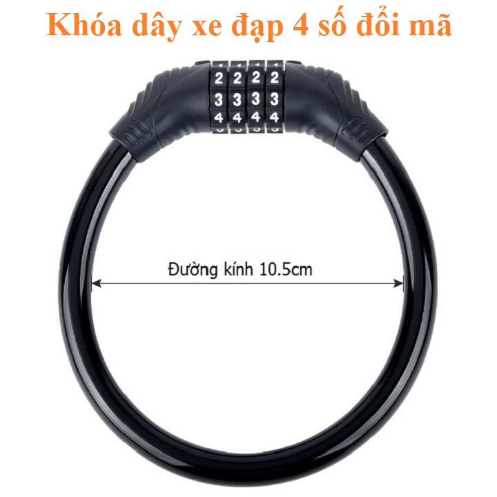 Khóa xe đạp xe máy chống trộm kết hợp mã số, khóa mật khẩu khóa an toàn, phụ kiện xe đạp