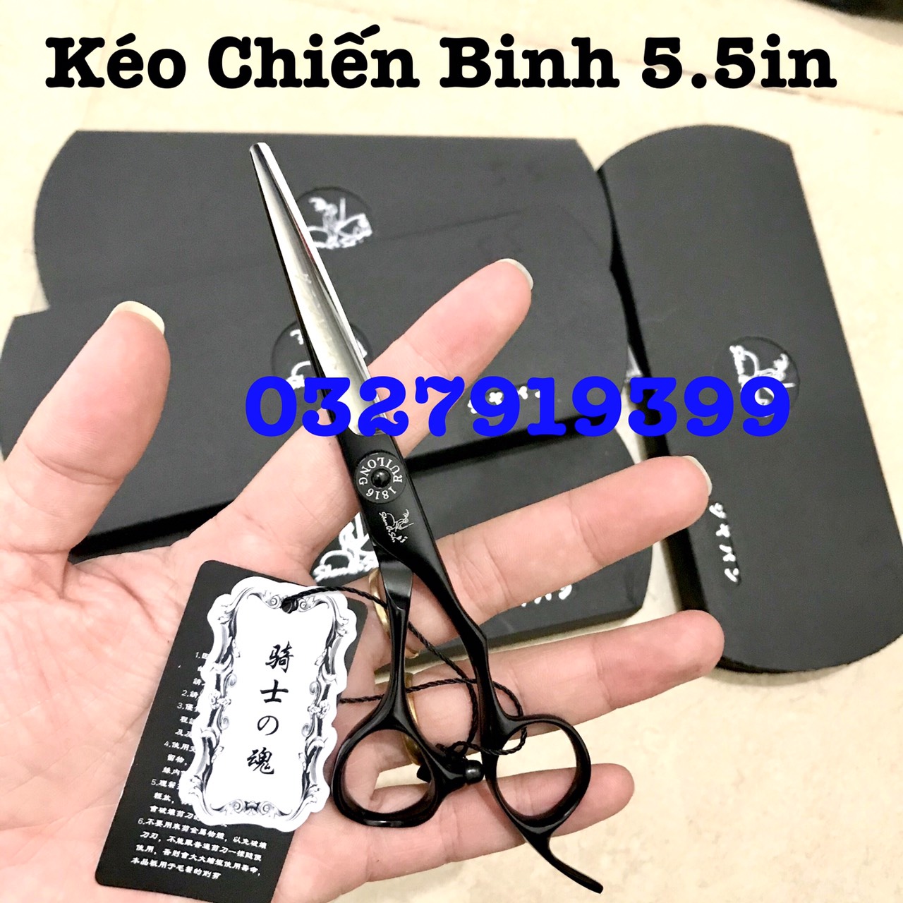 ShenQiShi Kéo cắt tóc Chiến Binh 5.5 in cao cấp Nhật Bản thép S440C độ cứng 62HRC lưỡi sắc bén thiết kế tay cầm tiện lợi