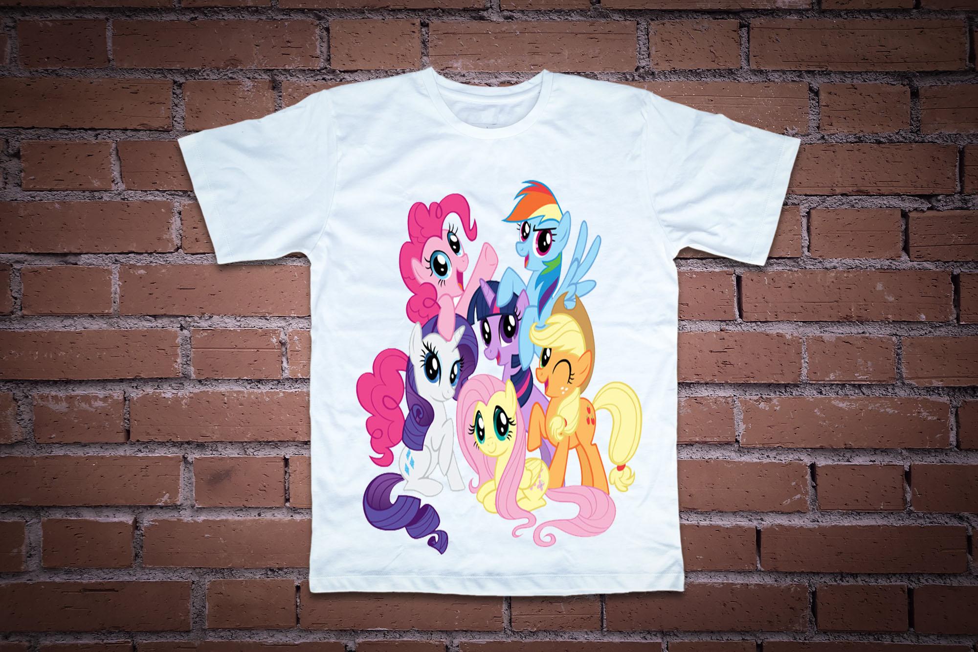Áo thun in hình pony nhiều con vui cười