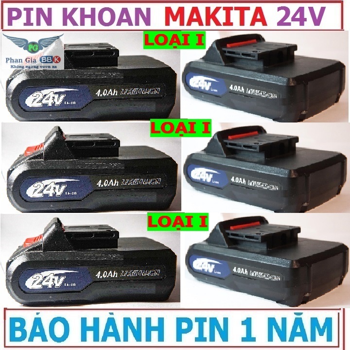 Pin máy khoan 24v chuẩn 5 cell 5000mah hàng mới
