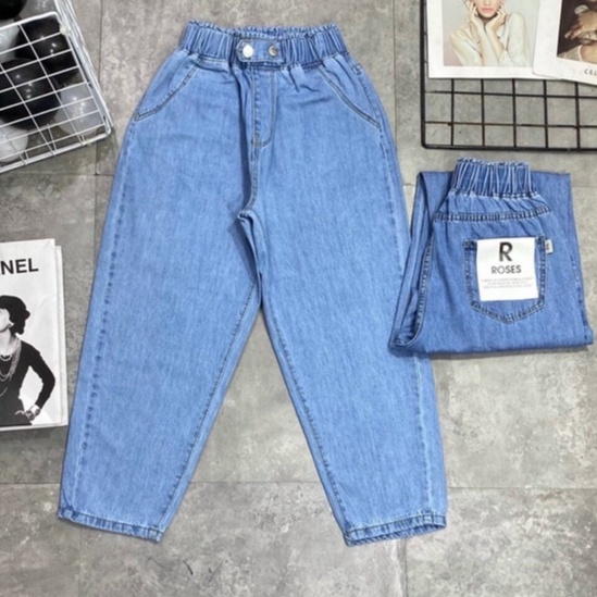 Quần jeans bò giấy dáng baggy có size đại