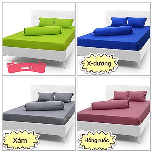 Bộ drap gối  thun Hàn Quốc mát lạnh { 4 món } đủ size