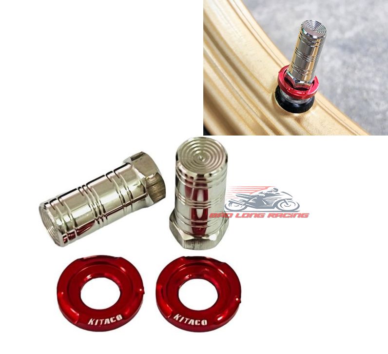 Van vòi inox mẫu thái thpro tặng kèm long đền đỏ 8li kitaco có khóa vặn 10li chắc chắn gắn mọi loại xe máy