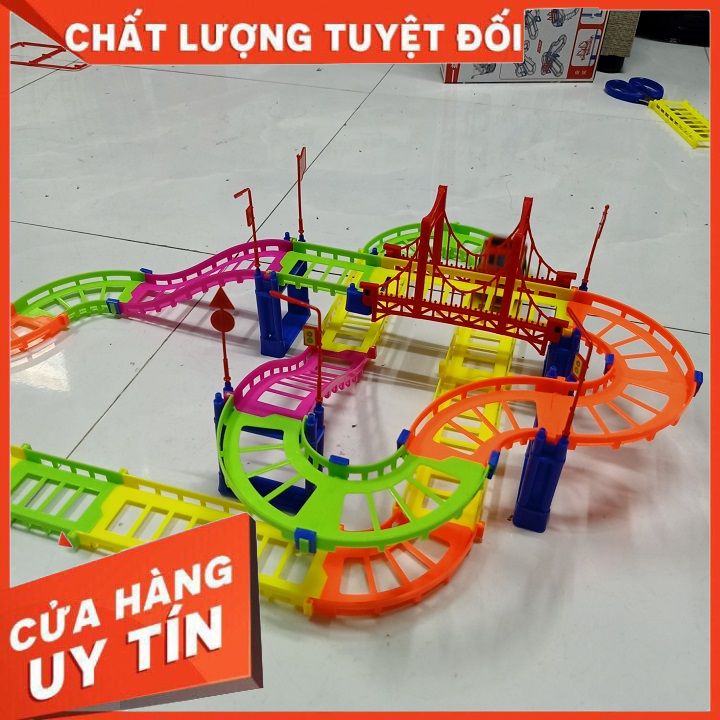 {Đồ chơi lắp ráp thông minh} Bộ lắp ráp ray tàu lửa nhiều chi tiết