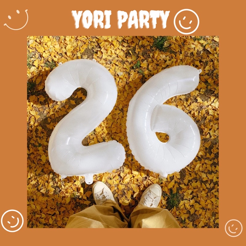Bong bóng số trắng size nhỏ 16inch 40cm trang trí sinh nhật - yori party