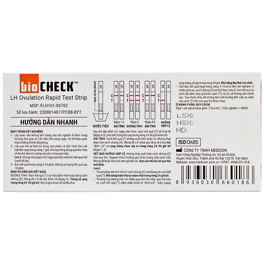 Que thử rụng trứng Biocheck Test hộp 7 que