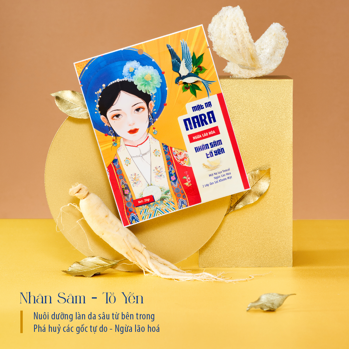 COMBO 10 miếng mặt nạ lụa NARA TẶNG 3 mặt nạ