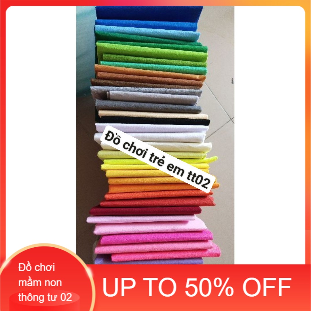 Vải dạ màu ( vải nỉ cứng)khổ90x90 cm( giá sỉ)