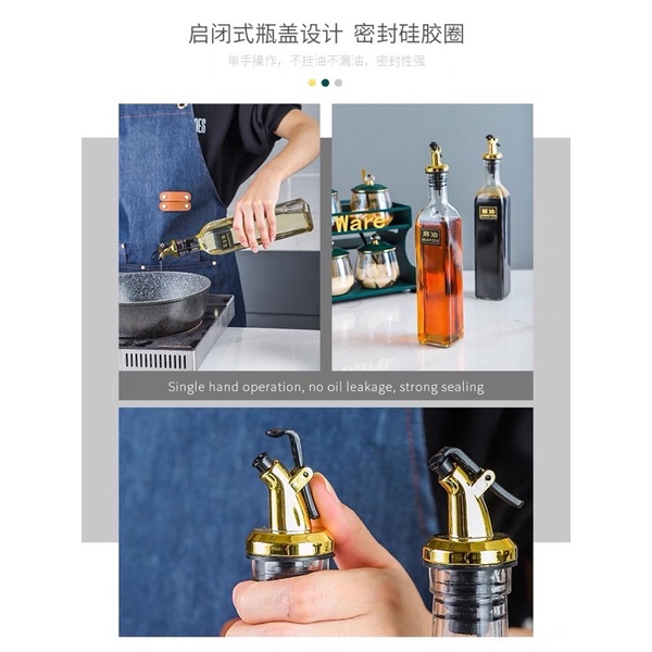 [Hàng có sẵn] Bộ Đựng Gia Vị Kitchen Ware Thuỷ Tinh Hổ Phách Cao Cấp