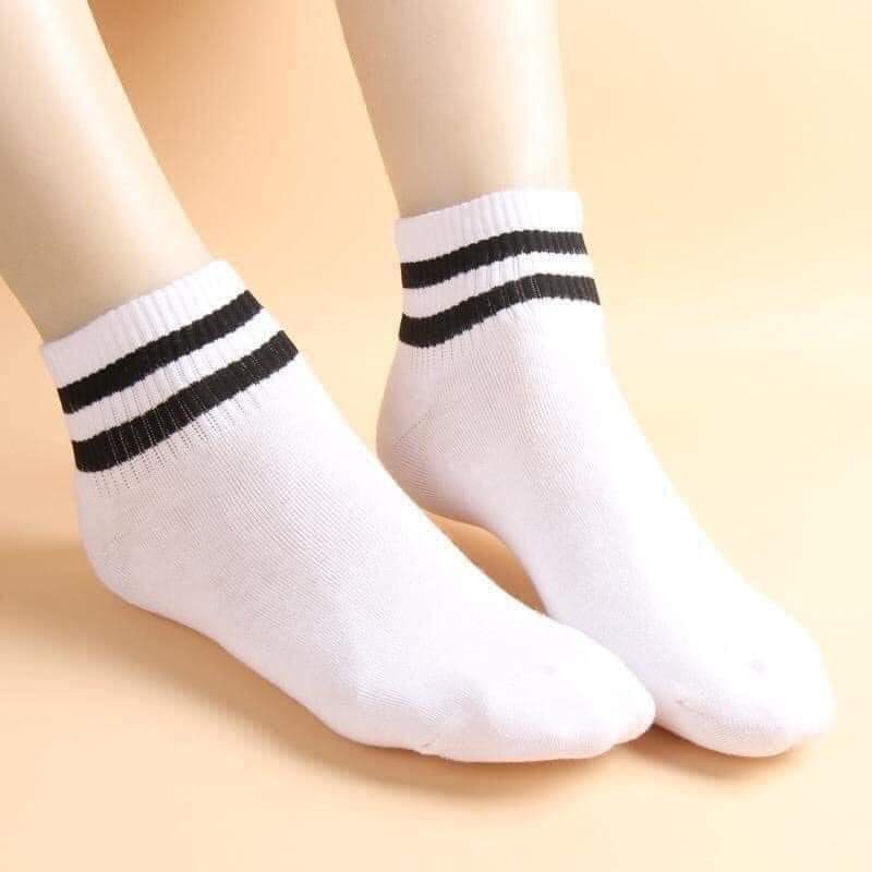 sỉ 5 đôi-10 đôi tất nữ cổ ngắn Hàn Quốc màu đen/ghi/trắng