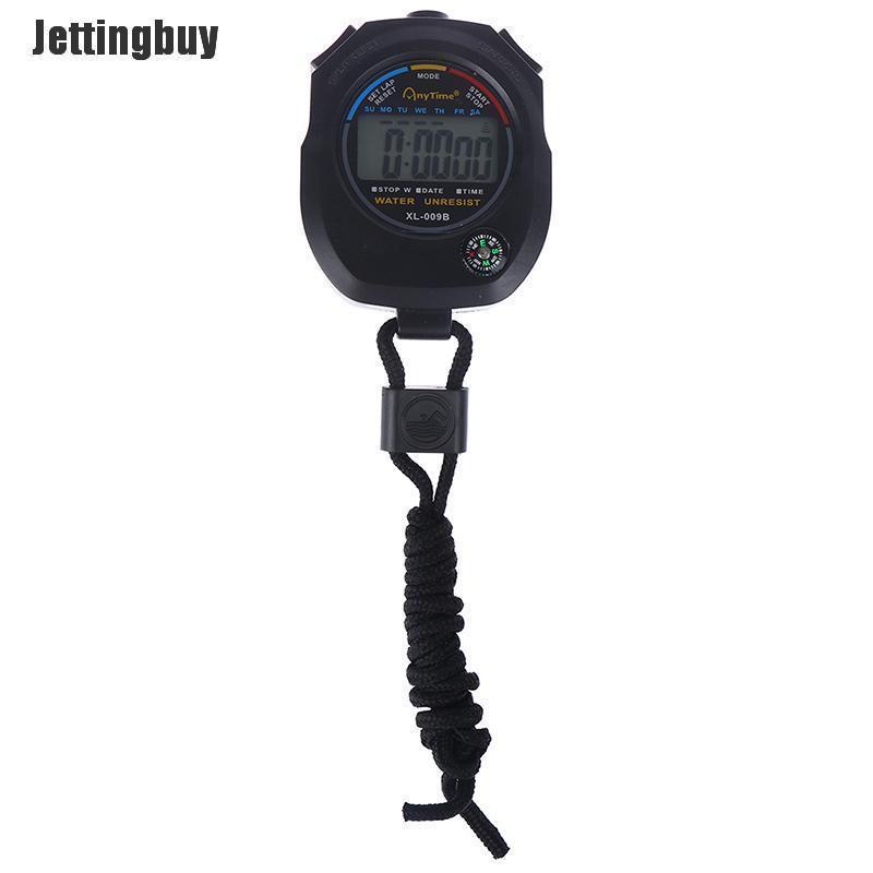 Đồng Hồ Bấm Giờ LCD Kỹ Thuật Số Chống Nước Jettingbuy Đồng Hồ Bấm Giờ Báo Thức Có Dây Đeo