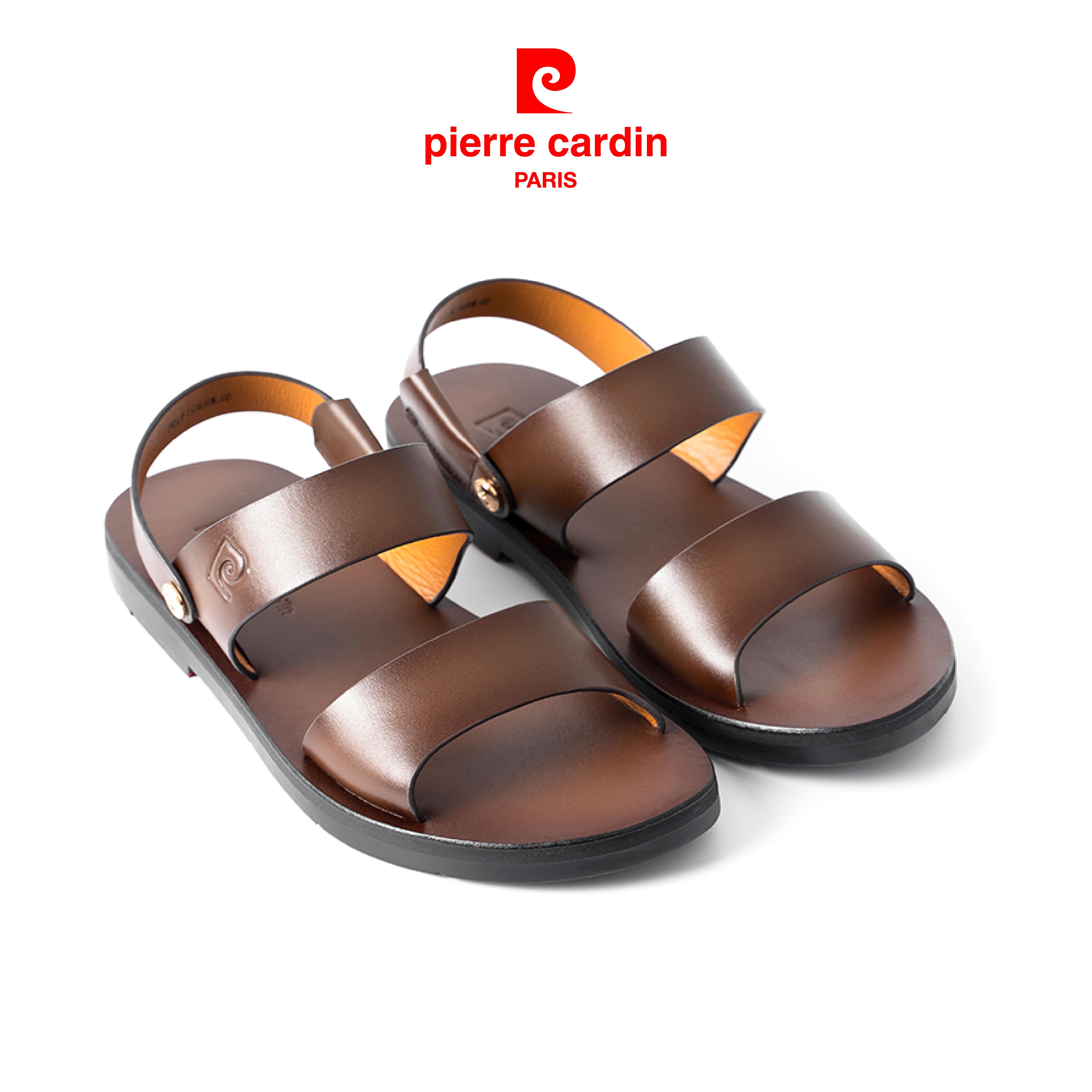 Giày Sandal nam da nhập khẩu Pierre Cardin chất liệu da bò thật nhập khẩu, đế cao su chống trơn trượt, bảo hành 12 tháng - PCMFWL 137