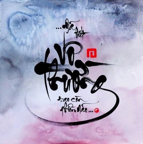 Tranh thư pháp Đã biết Vô Thường sao còn phiền não tặng khung tranh trang trí miễn phí