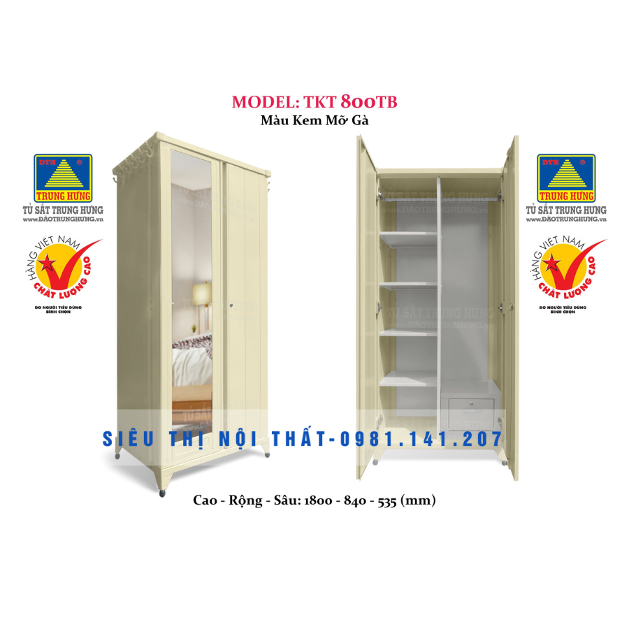 Tủ sắt lắp ráp Trung Hưng TKT 800TB Siêu Thị Nội Thất