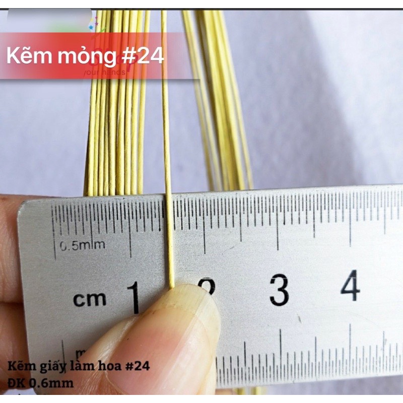 Kẽm giấy làm hoa ( dài 60cm bó 100 sợi ) 3 size (24)-(22)-(20)