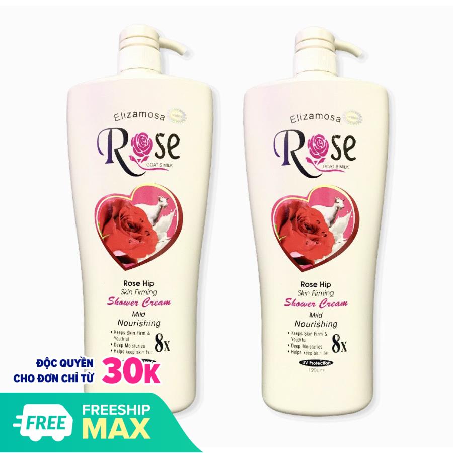 Combo 2 Chai Sữa Tắm Dê Vanessa Rose 8x 1200ml - Chăm Sóc Da - Đồ Dùng Nhà Tắm-- Sữa Tắm Dê Cao Cấp - Sữa Tắm Nhập Khẩu – Chăm Sóc Cá Nhân –Làm Đẹp-- Sữa Tắm Cao Cấp Thái Lan - Sức Khỏe & Làm Đẹp