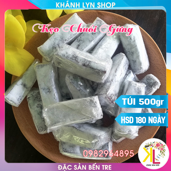 Kẹo Chuối Gừng - Túi 500g - Đồ ăn vặt NGON BỔ RẺ TỐT cho sức khỏe