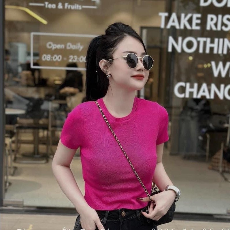 Áo Thun Nữ Ôm Siêu Tôn Dáng Lên Form Chuẩn Đẹp