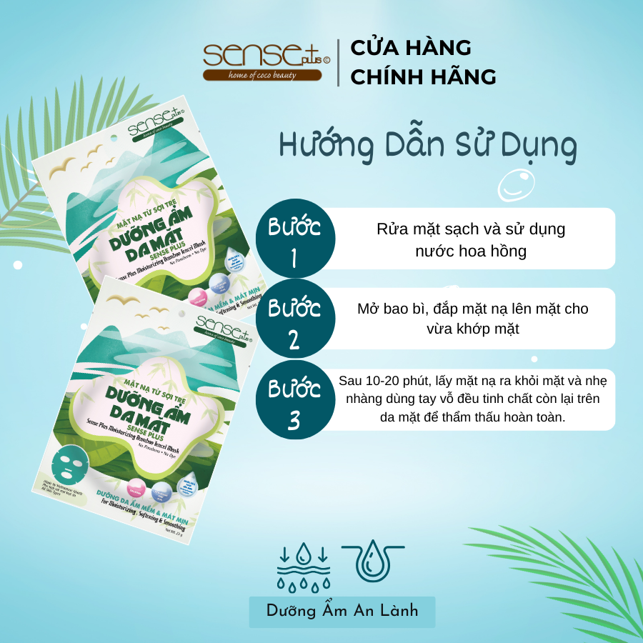 MẶT NẠ TỪ SỢI TRE DƯỠNG ẨM DA MẶT SENSE PLUS 23G