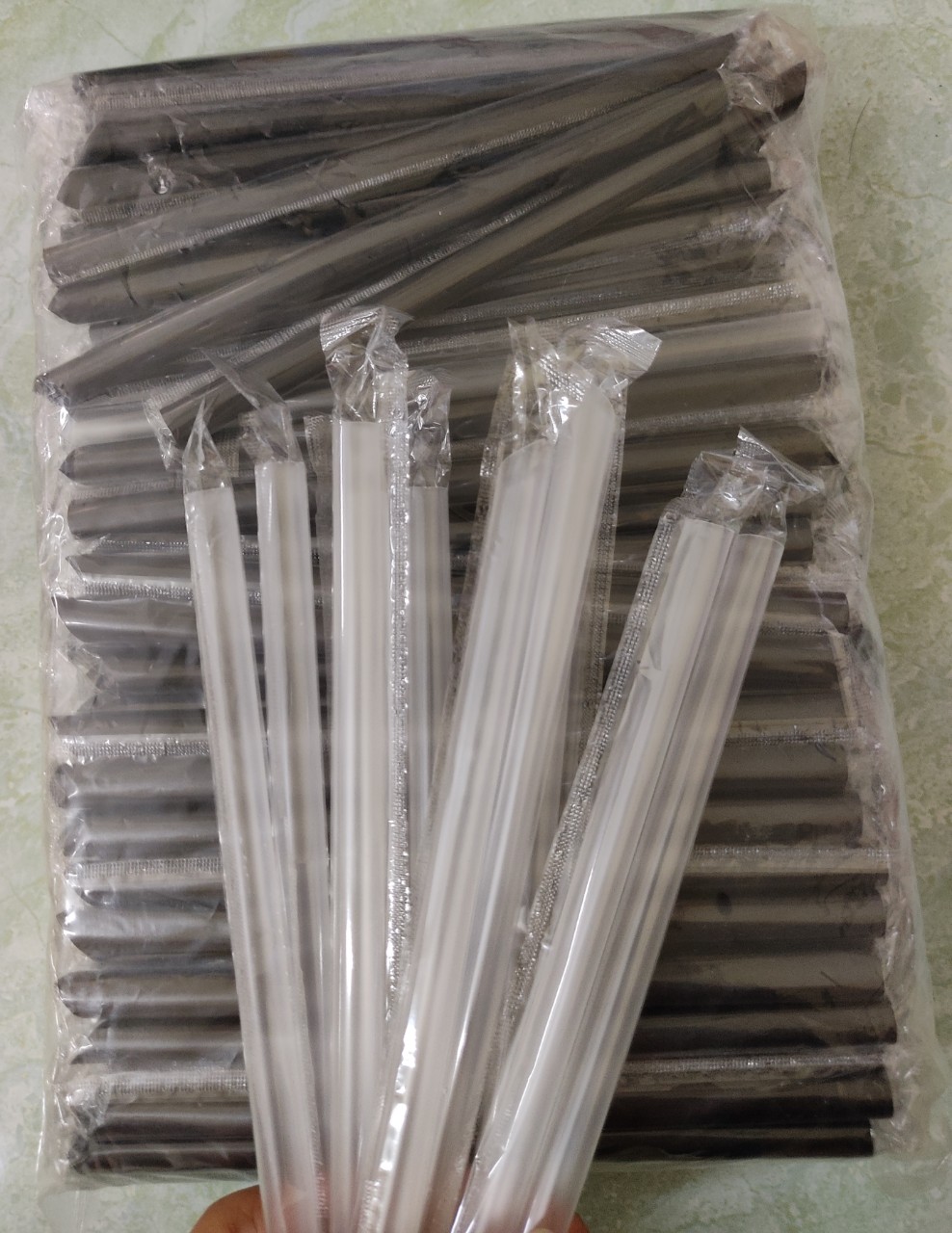 Ống hút nhựa trân châu phi 12 (10 ống)