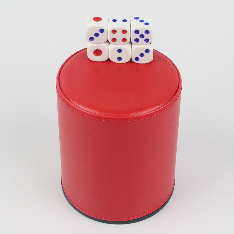 Đồ chơi lắc xí ngầu mẫu bọc da sang trọng tặng kèm 6 viên xí ngầu màu ngẫu nhiên